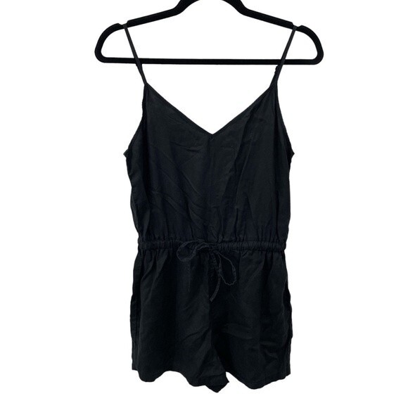 Wilfred Free Aritzia Little Black Romper Size SMALL Drawstring Waist - Picture 1 of 8